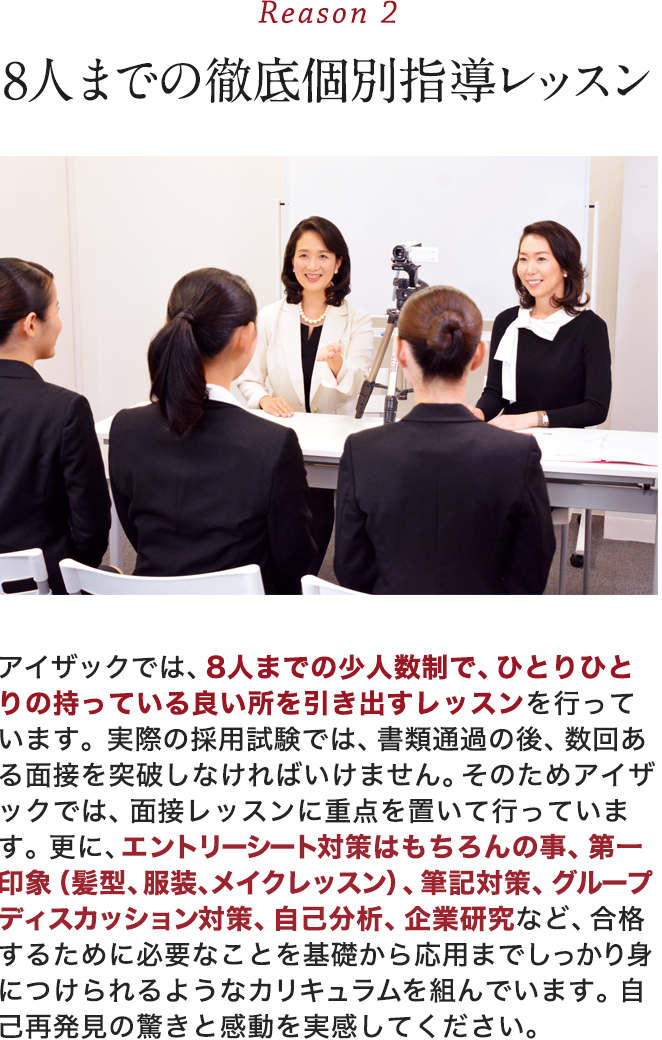 8人までの徹底個別指導レッスン